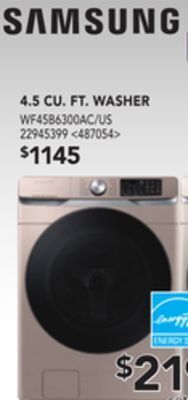 Lowe's Samsung 4.5 cu.ft.washer offer