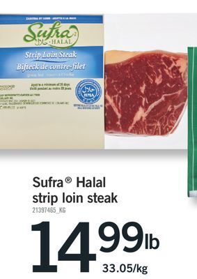 Fortinos Sufra® halal strip loin steak offer