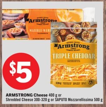 Foodland Armstrong cheese 400 g or shredded cheese 300-320 g or saputo mozzarellissima 500 g offer