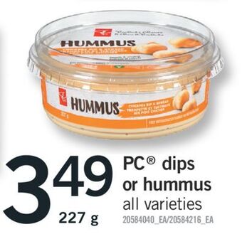 Fortinos Pc® dips or hummus, 227 g offer