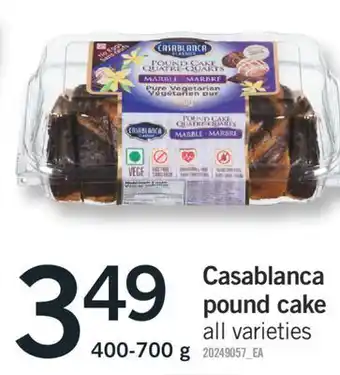 Fortinos Casablanca pound cake, 400-700 offer