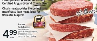 Fortinos Fortinos fresh burgers offer