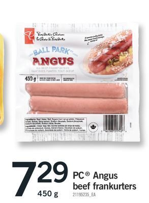 Fortinos Pc® angus beef frankurters, 450 g offer