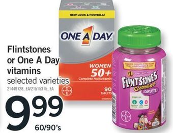 Fortinos Flintstones or one a day vitamins, 60/90's offer