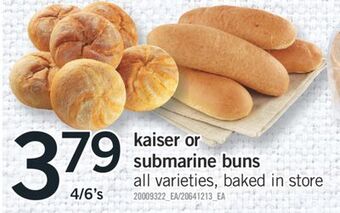 Fortinos Kaiser or submarine buns, 4/6's offer