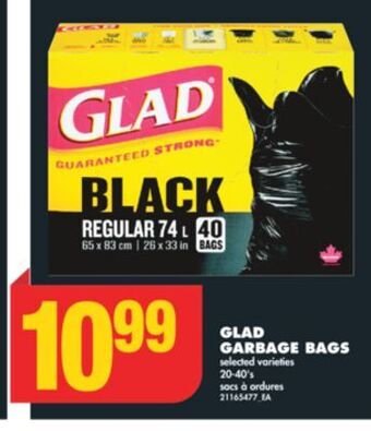 No Frills Glad garbage bags, 20-40's offer