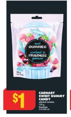 No Frills Carnaby sweet gummy candy, 125 g offer