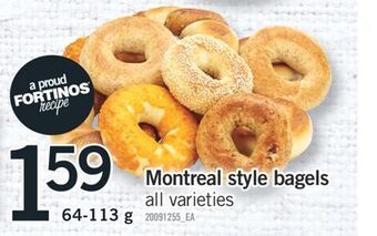 Fortinos Montreal style bagels, 64-113 g offer