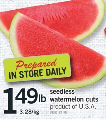 Fortinos Seedless seedless watermelon cuts offer
