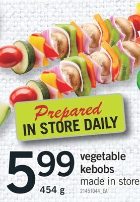 Fortinos Vegetable kebobs, 454 g offer