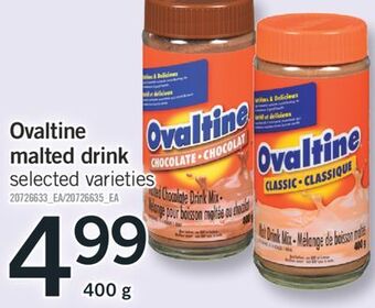 Fortinos Ovaltine malted drink, 400 g offer