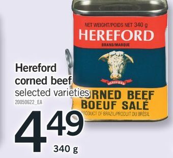 Fortinos Hereford corned beef, 340g offer