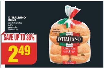 No Frills D'italiano buns, 6/8's offer