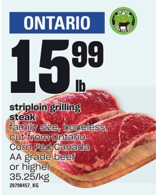 Independent Grocer Striploin grilling steak offer