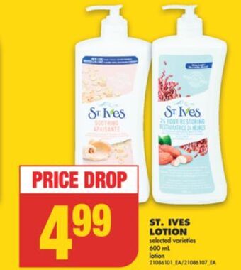 No Frills St. ives lotion, 600 ml offer