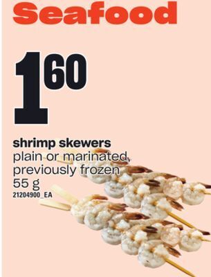 Independent Grocer Shrimp skewers, 55 g offer