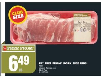 No Frills Pc® free from® pork side ribs offer