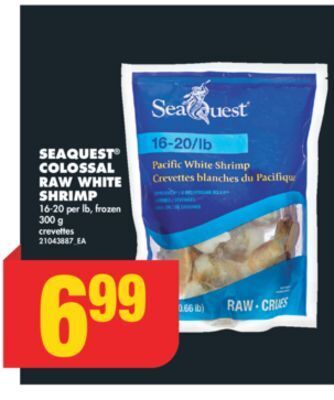 No Frills Seaquest® colossal raw white shrimp, 16-20 per lb 300 g offer