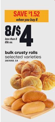 Independent Grocer Bulk crusty rolls offer