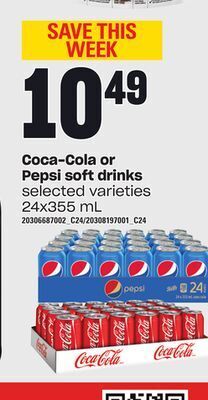 Independent Grocer Coca-cola or pepsi soft drinks, 24x355 ml offer