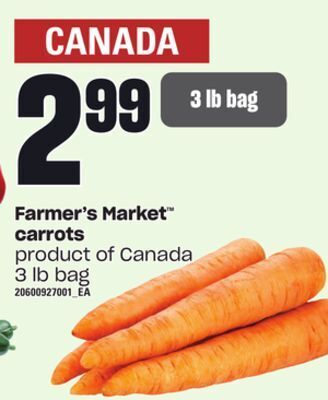 Loblaws Farmer's market™ carrots, 3 lb bag offer