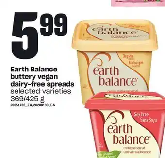 Loblaws Earth balance buttery vegan dairy-free spreads, 369/425 g offer