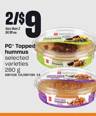 Loblaws Pc® topped hummus, 280 g offer