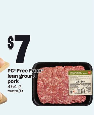 Loblaws Pc® free from® lean ground pork, 454 g offer