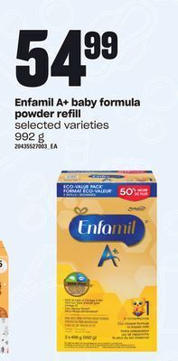 Loblaws Enfamil a+ baby formula powder refill, 992 g offer
