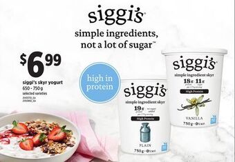 Loblaws Siggi's skyr yogurt, 650 - 750 g offer