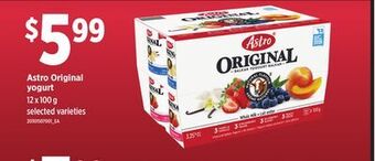 Loblaws Astro original yogurt, 12 x 100 g offer