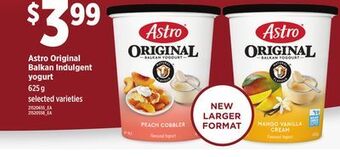 Loblaws Astro original balkan indulgent yogurt, 625 g offer