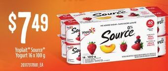Loblaws Yoplait® source® yogurt, 16 x 100 g offer
