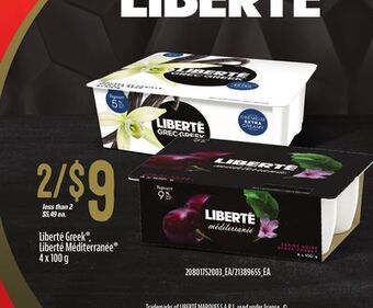 Loblaws Liberté greek®, liberté méditerranée®, 4 x 100 g offer