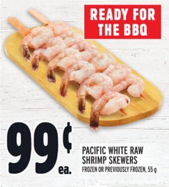 Metro Pacific white raw shrimp skewers offer