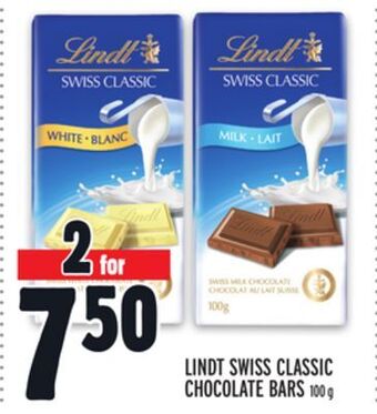 Metro Lindt swiss classic chocolate bars offer