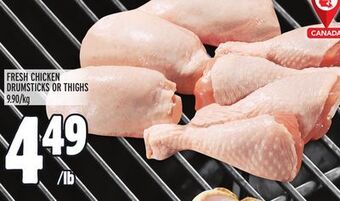 Metro Fresh chicken drumsticks or thighs offer