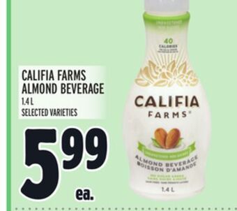 Metro Califia farms almond beverage offer