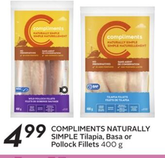 Sobeys Naturally simple tilapia, basa or pollock fillets offer
