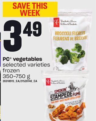 Loblaws Pc® vegetables, 350-750 g offer
