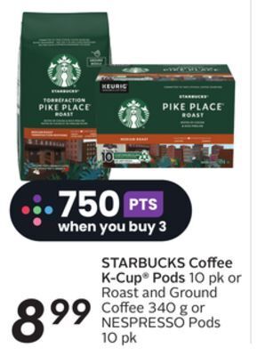 Sobeys Starbucks coffee k-cup® pods offer