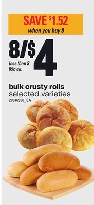 Loblaws Bulk crusty rolls offer