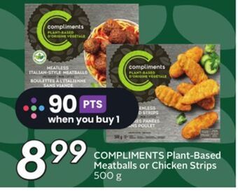 Sobeys Plant-based meatballs or chicken strips offer