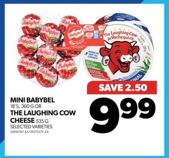 Real Canadian Superstore Mini babybel, 18's, 360 g or the laughing cow cheese, 535 g offer
