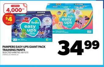 Real Canadian Superstore Pampers easy-ups giant pack training pants, 68-112's offer