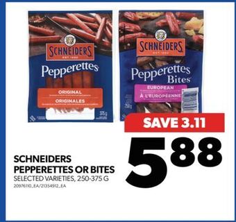 Real Canadian Superstore Schneiders pepperettes or bites, 250-375 g offer