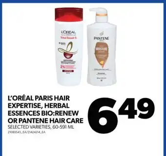Real Canadian Superstore L'oréal paris hair expertise, herbal essences bio:renew or pantene hair care, 60-591 ml offer