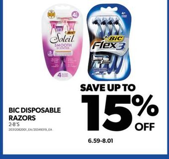 Real Canadian Superstore Bic disposable razors, 2-8's offer