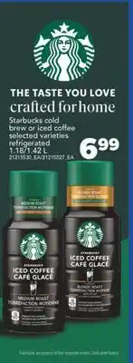 Real Canadian Superstore Starbucks cold brew or iced coffee, 1.18/1.42 l offer