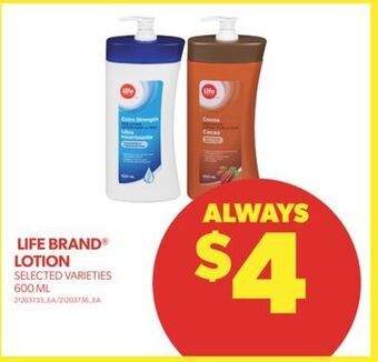 Real Canadian Superstore Life brand® lotion, 600 ml offer